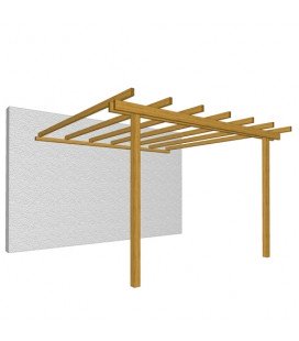 Esterni da Vivere Pergola Addossata, 2400 x 2400 mm, pergolato, graticcio e ombrellone da giardino