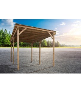 Esterni da Vivere Carport con copertura, Pino, 300 x 500 cm, garage e posto auto al coperto