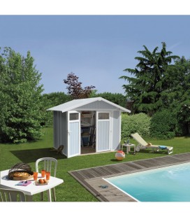 Grosfillex Casetta da Giardino Utility 4,9 m in PVC Grigio/Blu