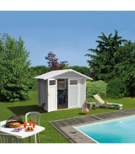 Grosfillex Casetta da giardino in PVC Utility 4,9 m Grigio verde