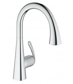 Miscelatore Da Cucina Con Doccetta.Grohe Miscelatore Monocomando Con Doccetta A Doppio Getto Per Lavello Da Cucina Finitura Cromo Linea Zedra